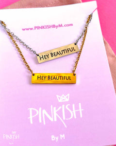 Hey Beautiful Person Plate Necklace