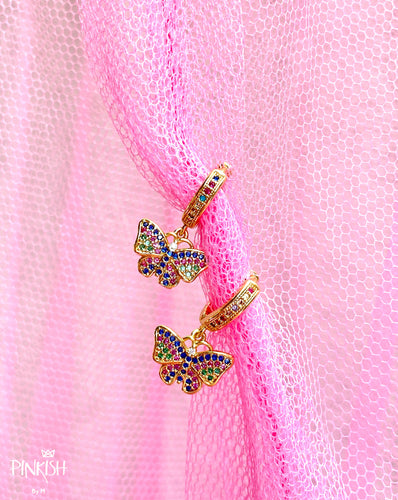 Colorful Dainty Butterfly Huggie Earrings Hypoallergenic Jewelry