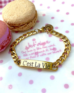 alt="gold-C_est-La-Vie-Chain-Bracelet-Romantic-French"