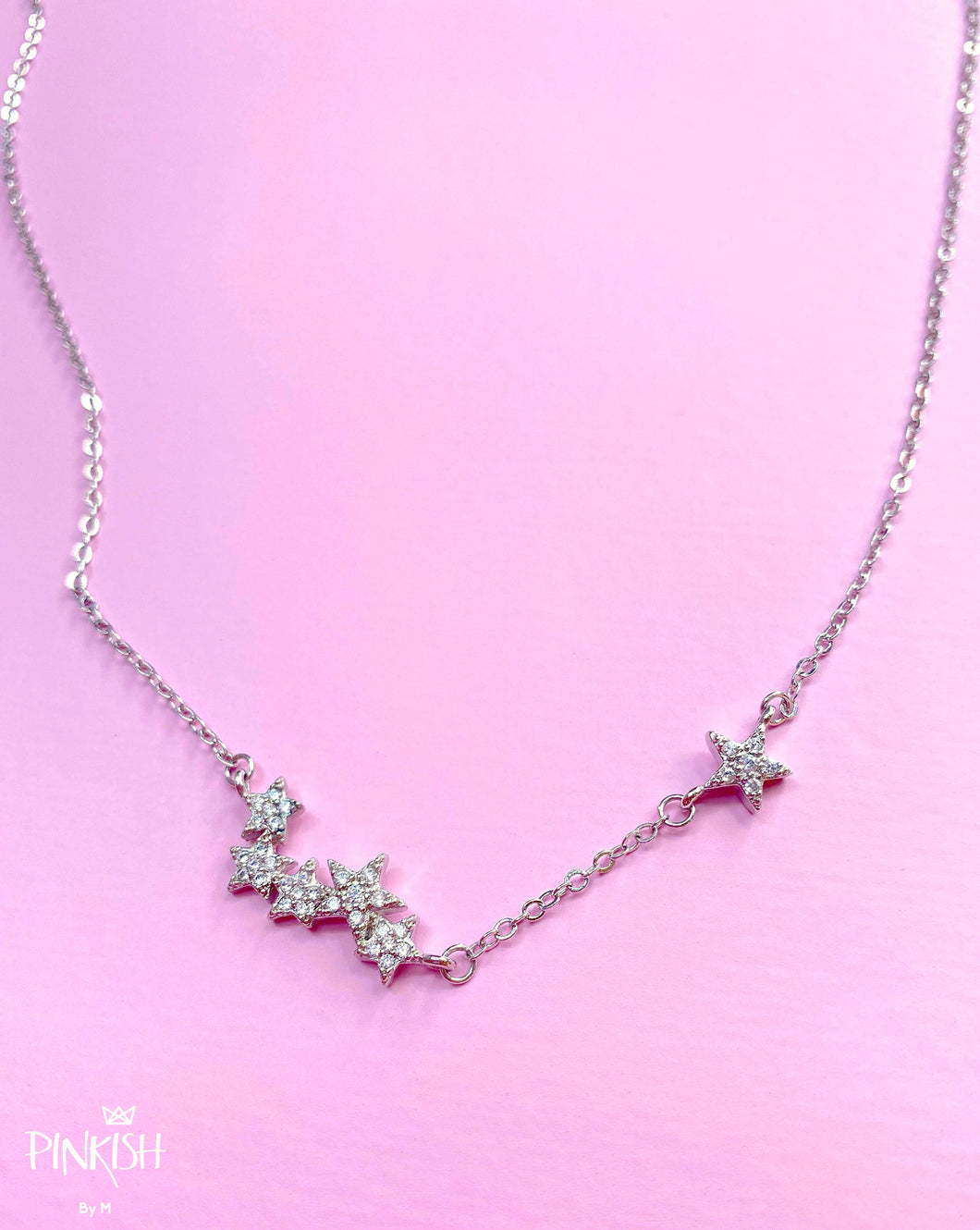 Celestial Sparkling Stars Necklace Sterling Silver