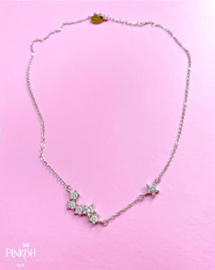 Celestial Sparkling Pave Stars Necklace Sterling Silver