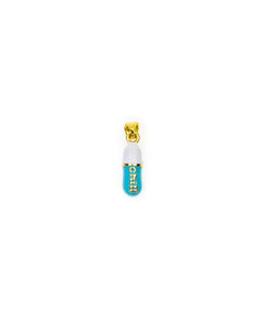 alt="Teal-Blue-Chill-Pill-Love-Pill-Pendant-Enamel-Charm-Gold-Filled-Necklace"