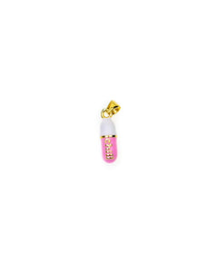 alt="Pink-Chill-Pill-Love-Pill-Pendant-Enamel-Charm-Gold-Filled-Necklace"