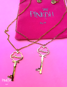 Stainless Steel French Love Amour Key Rose Gold