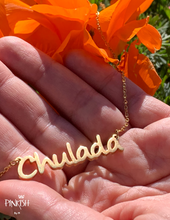 Load image into Gallery viewer, Gold Chulada Chula Necklace Gift Hypoallergenic Tarnish Free Jewelry Nameplate Latina
