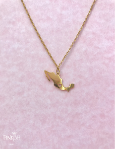 14K Stainless Steel Country Mexico Dainty Pendant Necklace