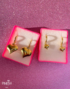 Full Fill Hearts Huggie Gold Filled Pendant Earrings Love