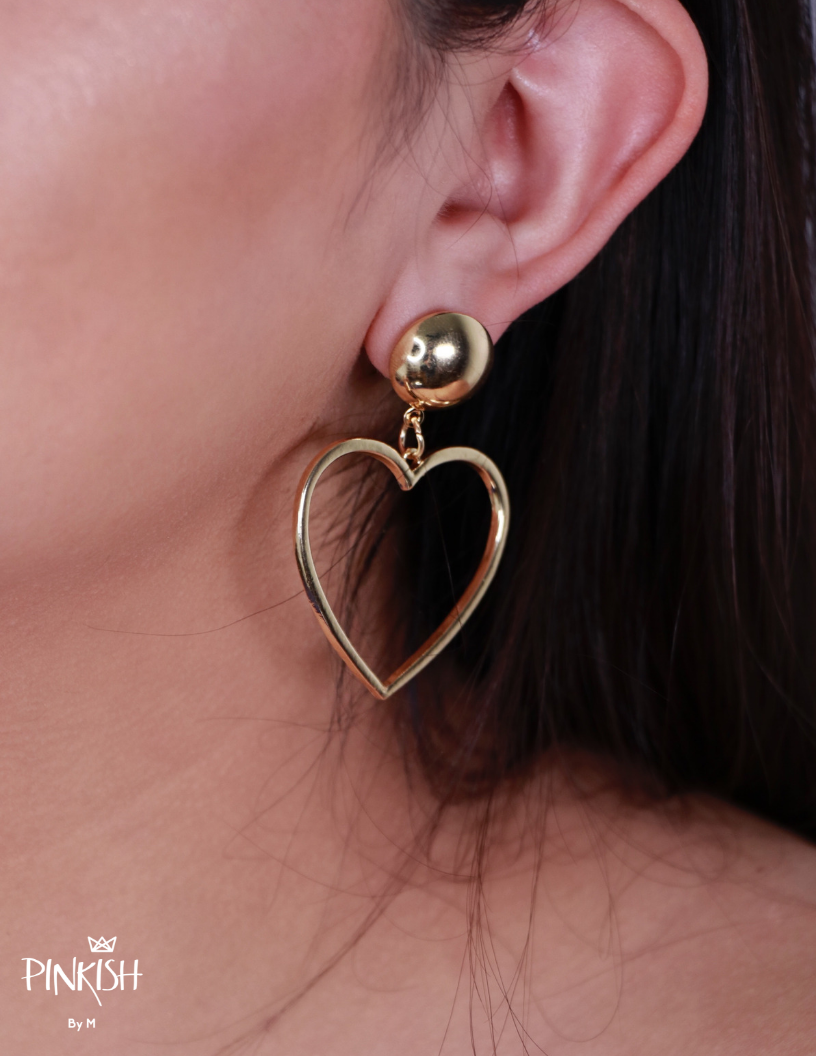 I Love Me Lightweight Drop Pendant Earring Heart Shaped