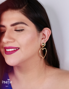 I Love Me Lightweight Drop Pendant Earring Heart Shaped