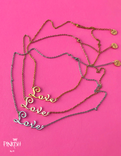 Love Necklace Gold RoseGold Silver