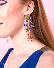 Load image into Gallery viewer, Summer Accessory Multicolor Fishbone Drop Fun Earrings Statement Piece Fashion