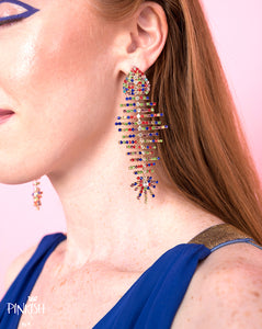 Summer Accessory Multicolor Fishbone Drop Fun Earrings Statement Piece Fashion