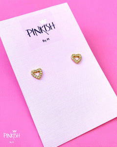 Open Diamonds Heart Stud Earrings