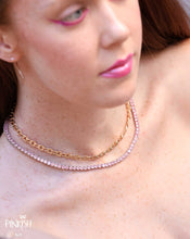 Load image into Gallery viewer, alt=&quot;pink-tennis-chain-necklace-hypoallergenic-gold-filled-necklace-gift-for-her&quot;