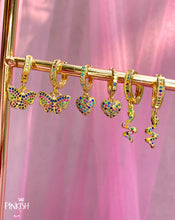 Load image into Gallery viewer, Colorful Stainless Steel hypoallergenic earrings snake butterfly hearts
