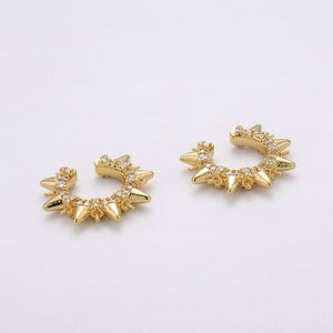 Spike Gold Ear Cuff-Upper Ear Earring No Piercing-Helix Ear Cuff-Cartilage Ear Cuff-Ear cuff no piercing-Ear Cuff Earring Stud