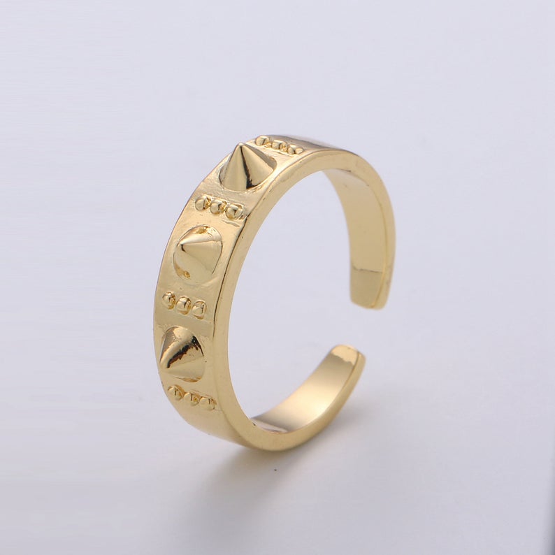 Gold Spike Adjustable Ring