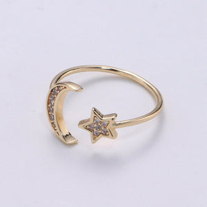 , Crescent Ring, Dainty Open Ring, Stacking Ring, Everyday Ring, Minimalist Celestial Jewelry