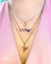 Load image into Gallery viewer, Spring Gold Colorful Necklaces 14kt Plated Hummingbird Rainbow Strawberry Dainty Cute Jewelry