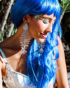 Xtra Long Shiny Fishbone Drop Earrings