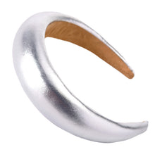 Load image into Gallery viewer, Oversized Metallic PU Leather Padded Rockstar Headbands