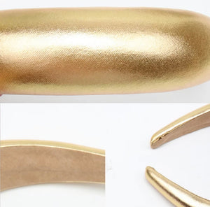 Oversized Metallic PU Leather Padded Rockstar Headbands