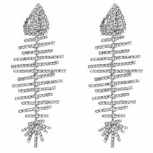 Load image into Gallery viewer, Xtra Long Shiny Fishbone Drop Earrings