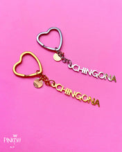 Load image into Gallery viewer, Cute Keychains Gold Silver CHINGONA Stainless Steel  Jewelry BadAss in Spanish