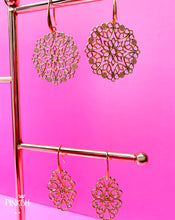 Load image into Gallery viewer, Gold Filigree Pendant Earrings Latin Jewelry