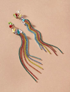 Friday Night Gem Ear Crawler Cuff Drop Earrings