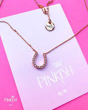 Load image into Gallery viewer, Sterling Silver Rose Gold Horseshoe Necklace