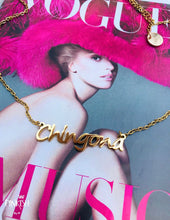 Load image into Gallery viewer, alt=&quot;Gold Chingona Latina Mexicana Cursive Nameplate Necklace Hypoallergenic Jewelry&quot;