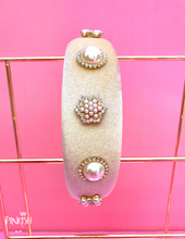 Load image into Gallery viewer, Oversized Velvet Padded Pearl &amp; Diamonds Headbands
