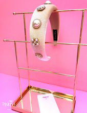 Load image into Gallery viewer, Oversized Velvet Padded Pearl &amp; Diamonds Headbands