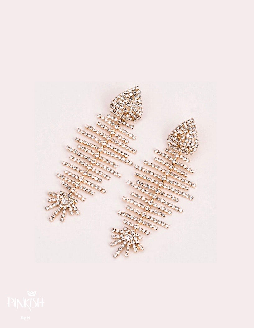 Xtra Shiny Fishbone Drop Earrings