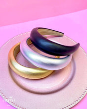 Load image into Gallery viewer, Oversized Metallic PU Leather Padded Rockstar Headbands