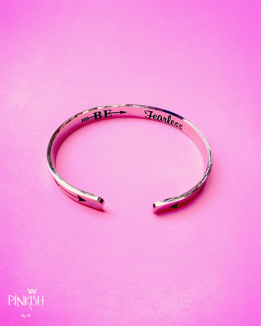 Silver Be Fearless Cuff Bracelet