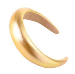 Oversized Metallic PU Leather Padded Rockstar Headbands