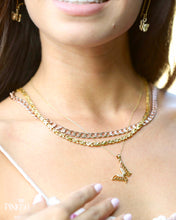 Load image into Gallery viewer, Gold-filled layer necklaces Butterfly cubic zirconia butterflies