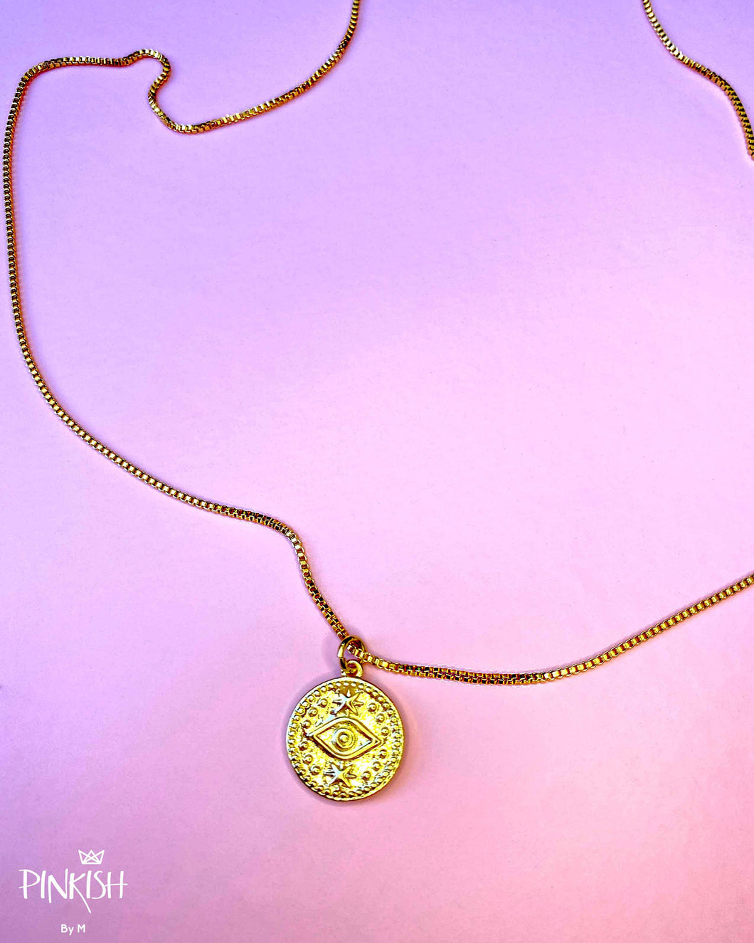 Starred Evil Eye Coin Necklace