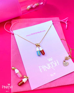 alt="Jewelry-Chill-Pill-Love-Pill-Pendant-Enamel-Charm-Gold-Filled-Necklace"