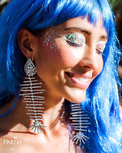 Xtra Long Shiny Fishbone Drop Earrings