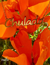Load image into Gallery viewer, Gold Chulada Chula Necklace Gift Hypoallergenic Tarnish Free Jewelry Nameplate Latina