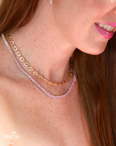 alt="pink-tennis-chain-necklace-hypoallergenic-gold-filled-necklace-gift-for-her"
